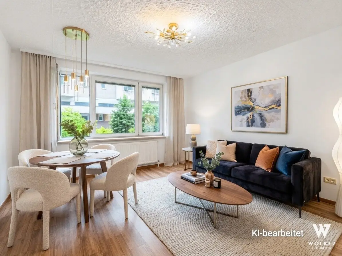 Quiet courtyard location meets perfect connection – 3-room apartment near U6 &amp; Millennium City