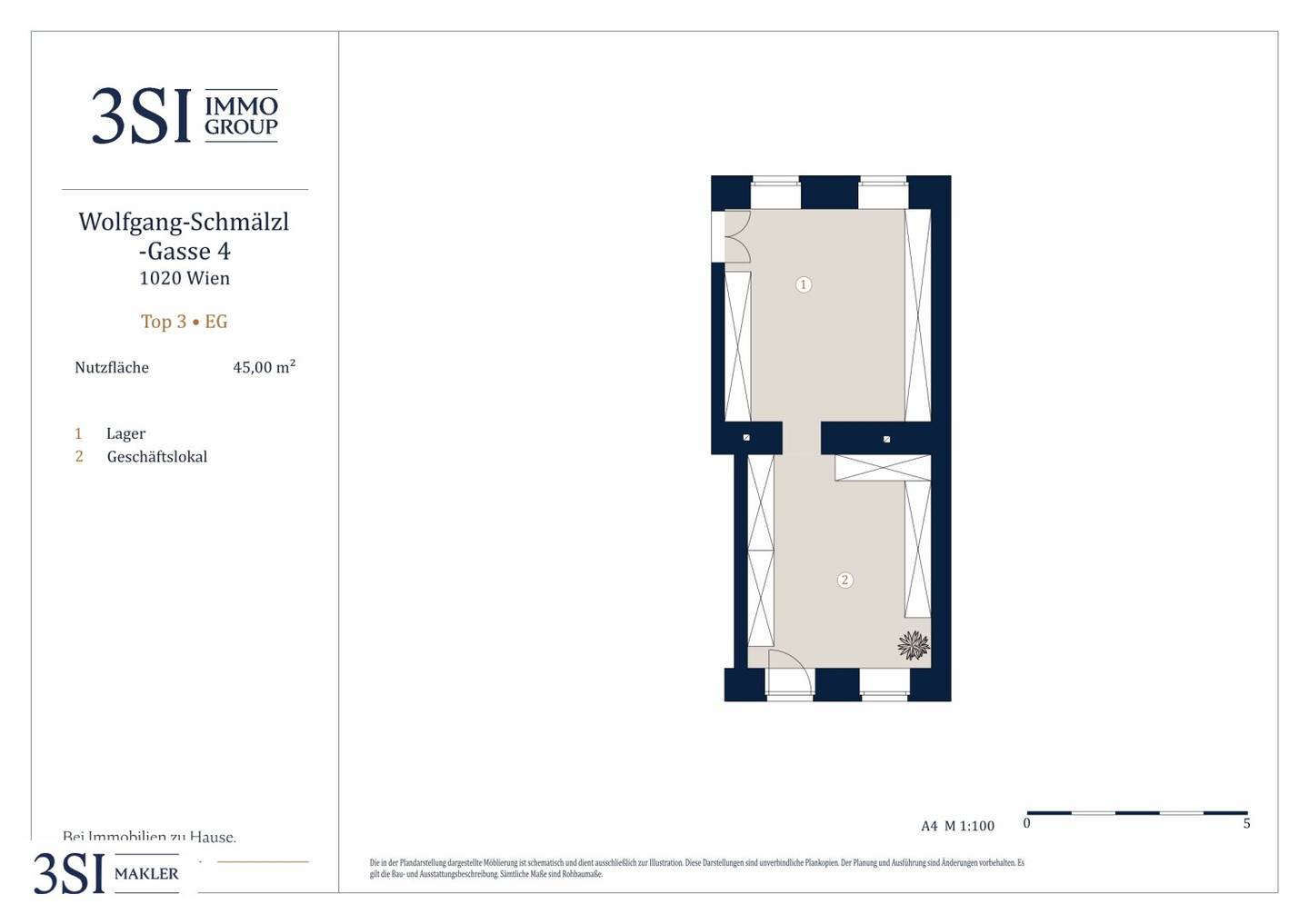 Commercial space in need of renovation in a well maintained old building in a top location directly at the Wiener Prater