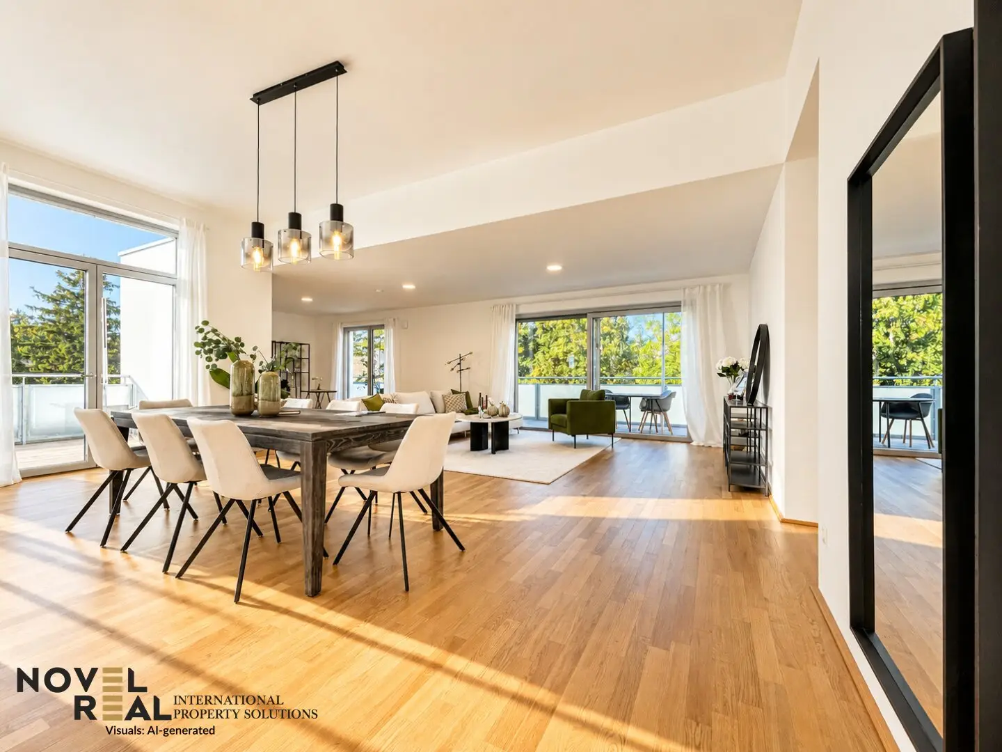 Penthouse – Residential luxury without sloping ceilings with terraces and view to the Vienna Woods greenery