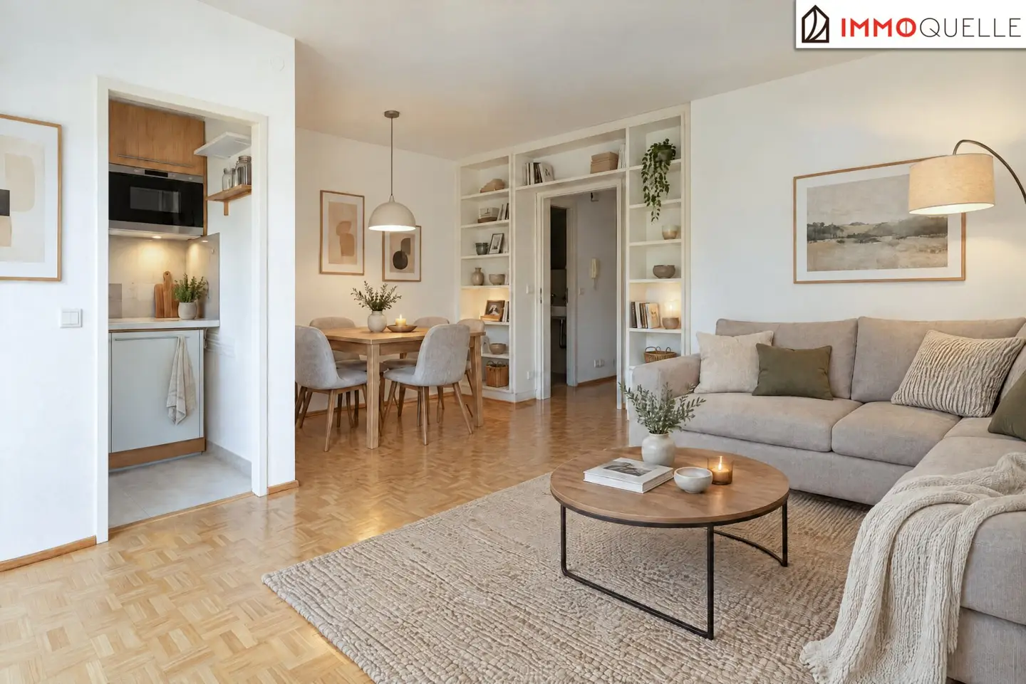 Wohnen im Grünen. Mitten in Salzburg mit Garage. - Helle 2-Zimmer-Wohnung mit großzügiger Loggia, Grünblick und eigener Garage in Riedenburg