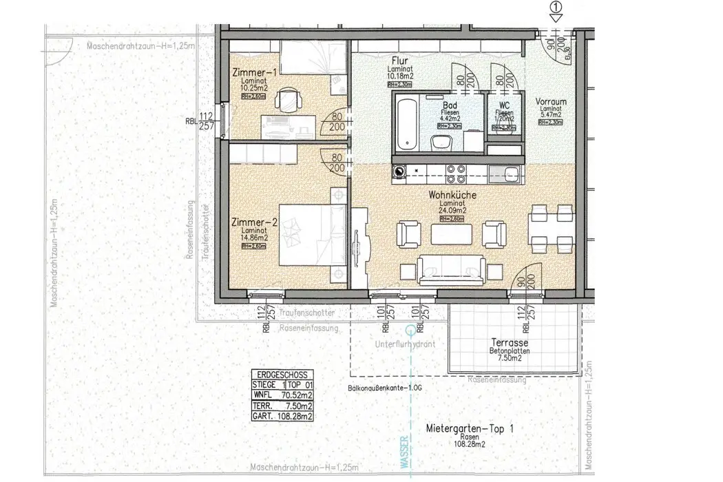 Moderne Gartenwohnung im guter Lage