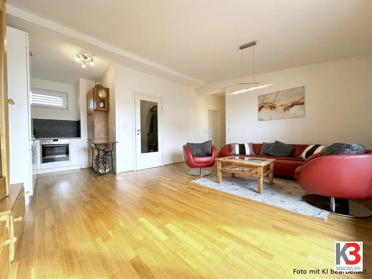 K3 - LIKE-NEW 2-room apartment with approx. 23 m² roof terrace Own underground parking space + own carport space already included!