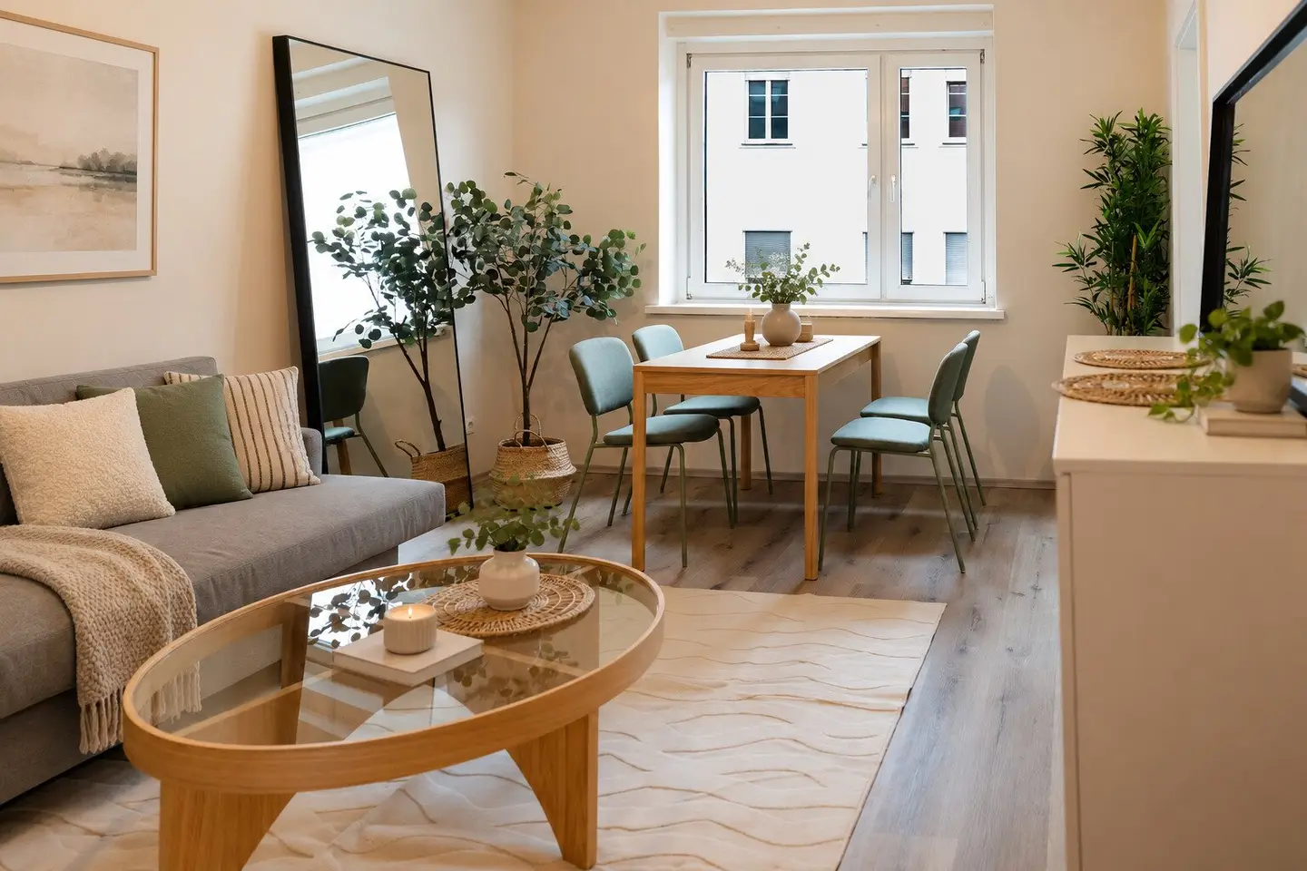 Möblierte 2-Zimmer-Wohnung mit Balkon ins Grüne – sofort beziehbar, provisionsfrei