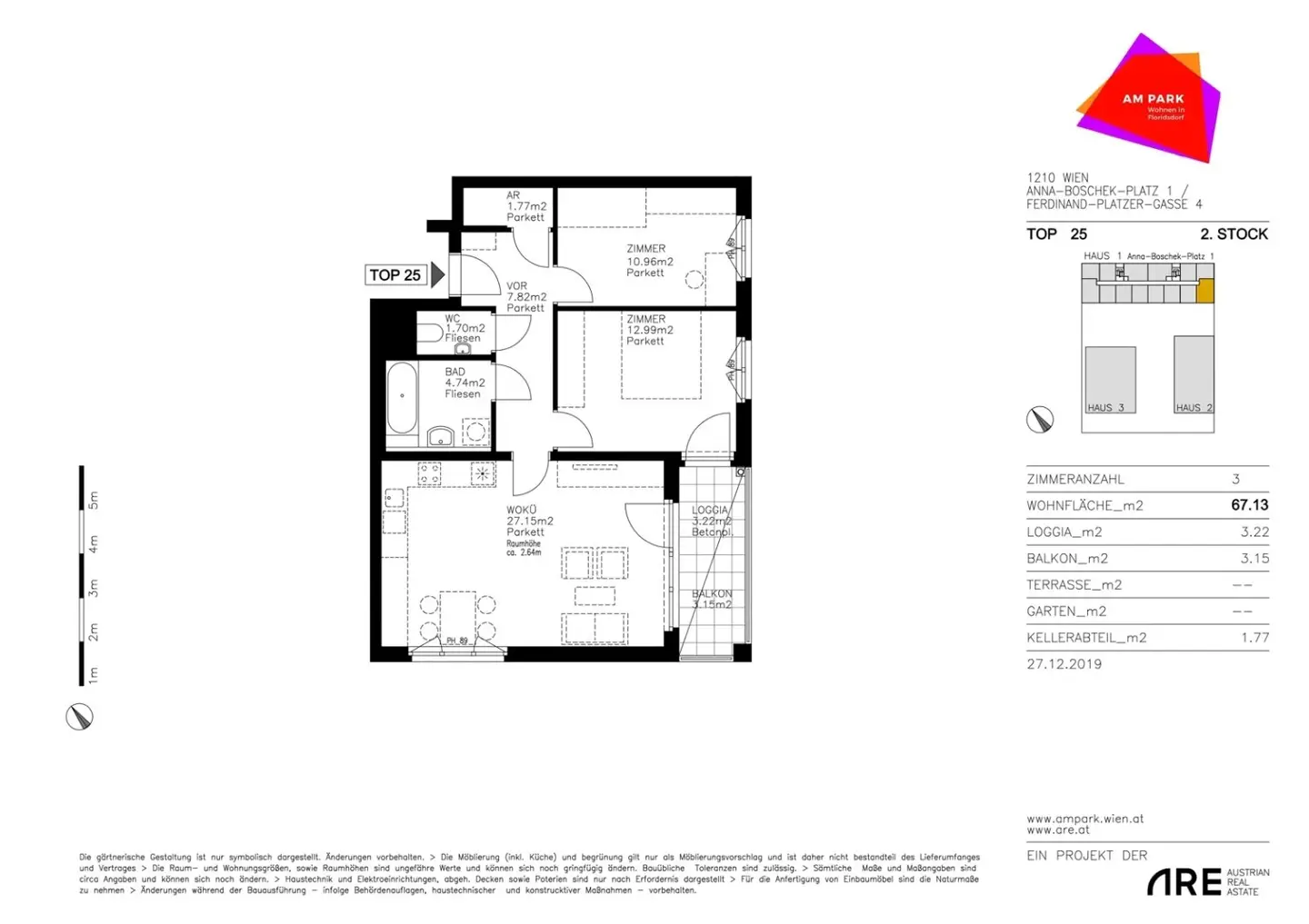 Modern 3-room apartment with balcony and underfloor heating in perfect quiet location