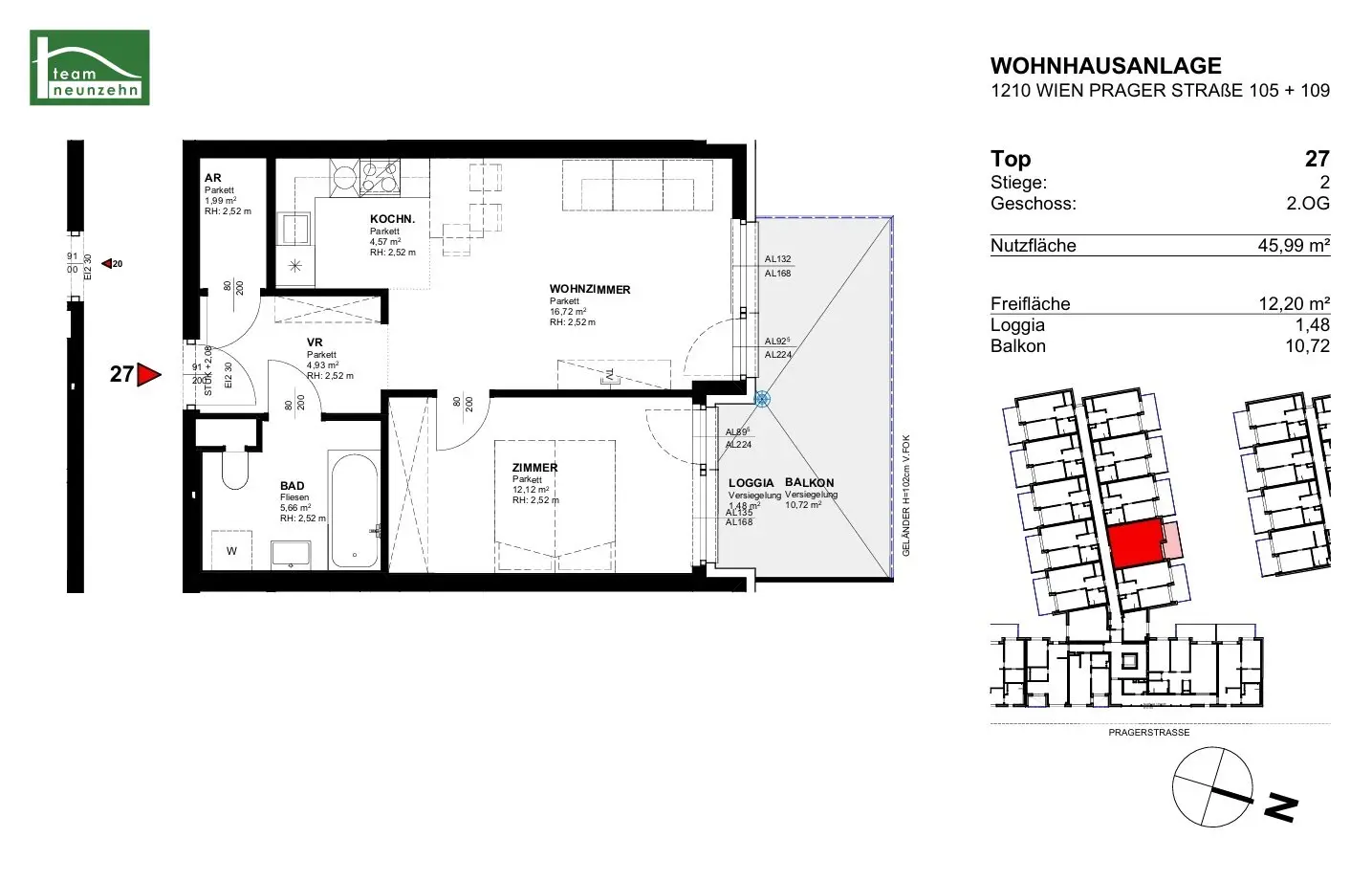 Gut geschnittene 2-Zimmer-Wohnung mit Balkon – Zentrale Lage zwischen SCN und Lorettowiese!