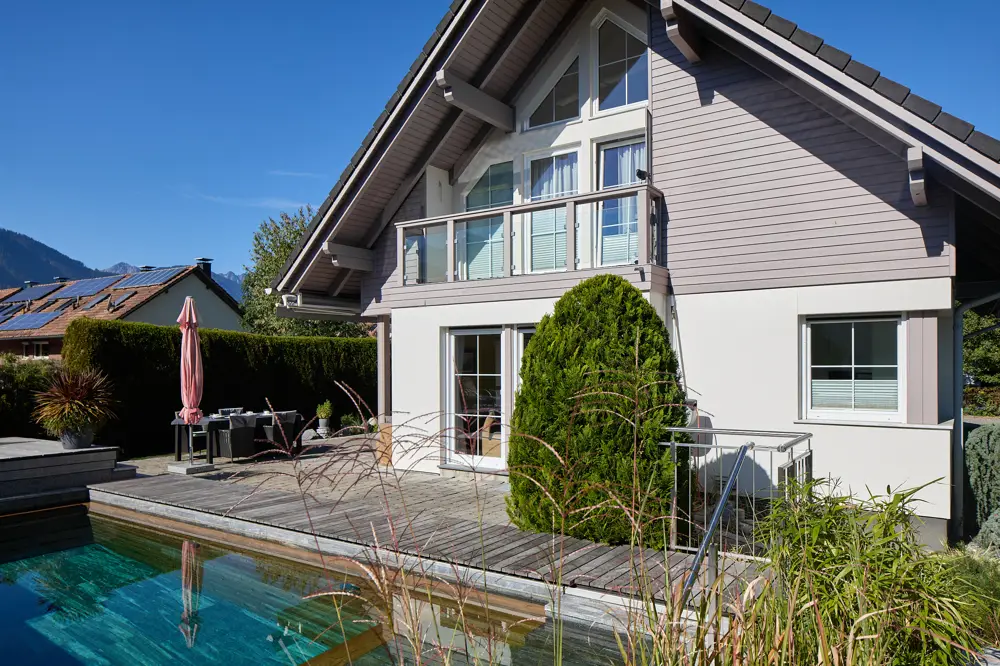 Naturpool und Wellnessbereich Familienwohnung