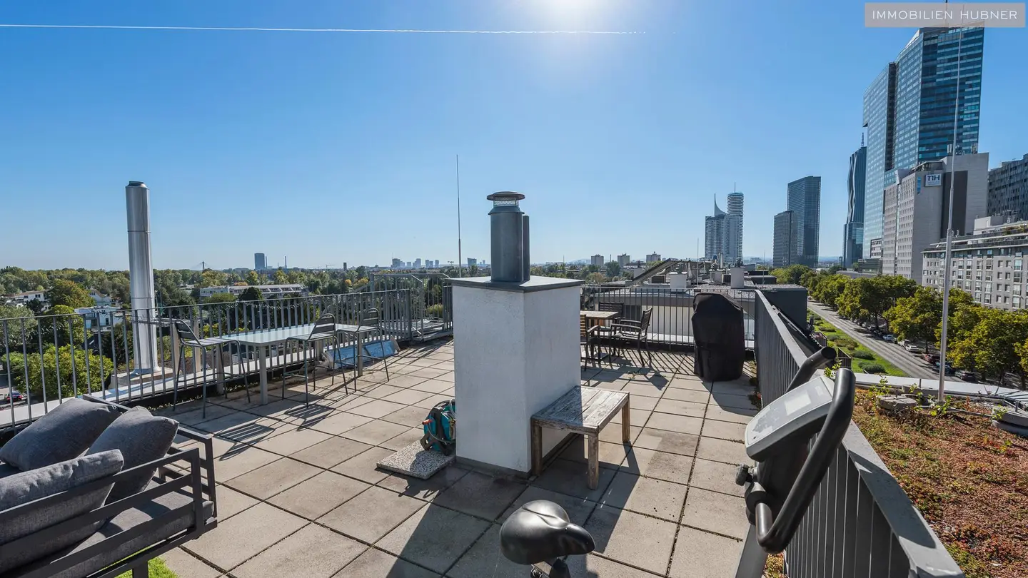 Maisonettewohnung with private roof terrace and view of the Alte Donau