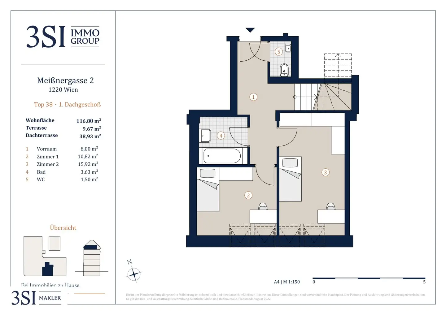 Modern living in a period building: Exclusive attic conversion with roof terrace and skyline view