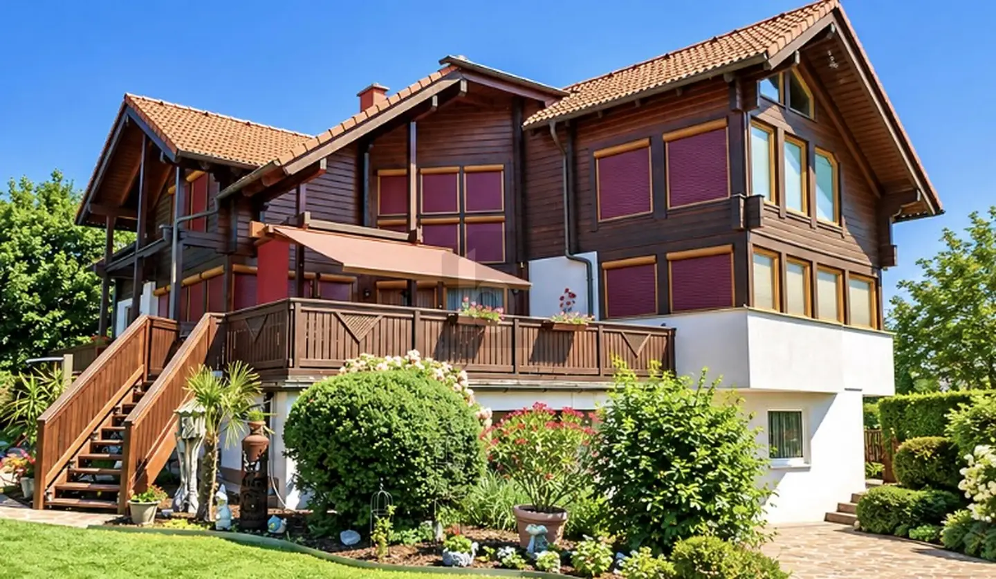 Architektonisches Unikat mit Luxuspool und Garten Familienwohnung