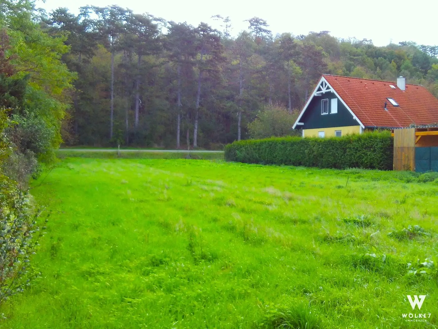 1.102 m² building plot in absolute quiet location - near spa resort Bad Pirawarth - without trees - adjoining the pine forest