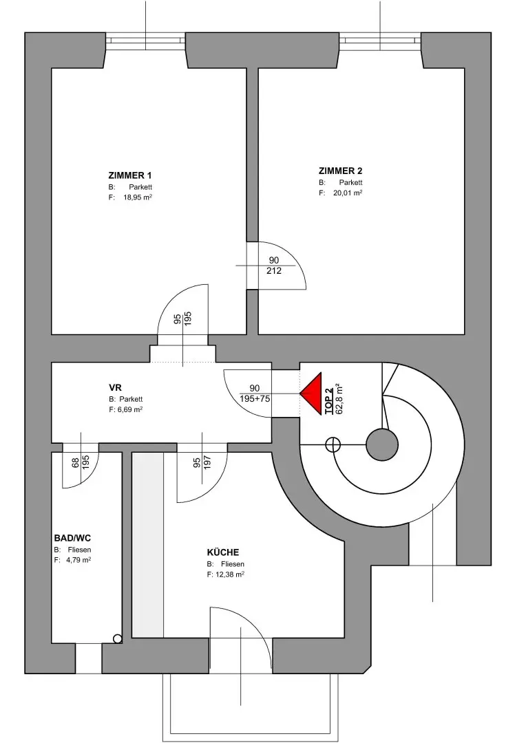 IBK-Wilten: 2-room apartment with loggia in central location near clinic and center