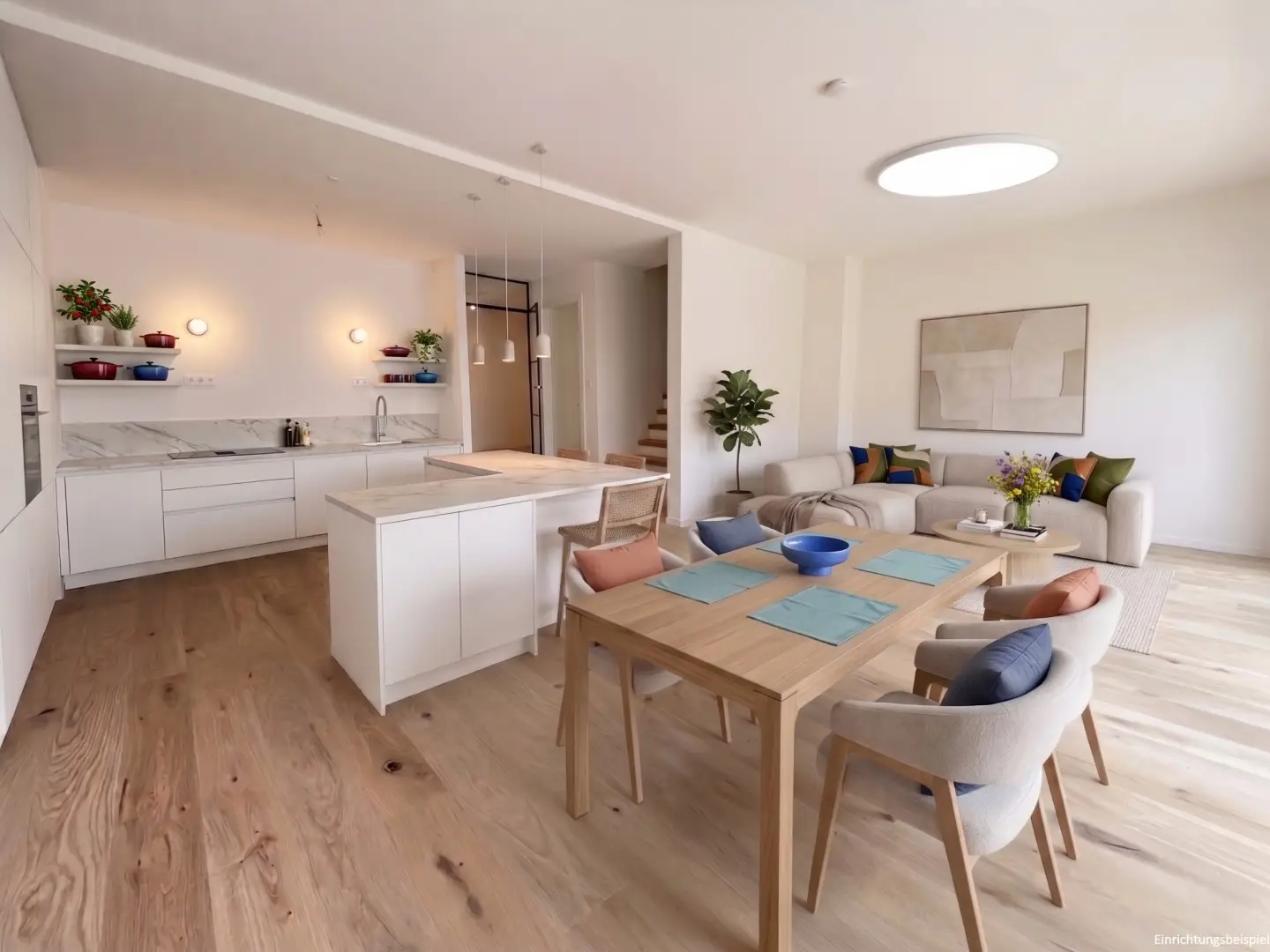 Family apartment with large private garden and bathing pond