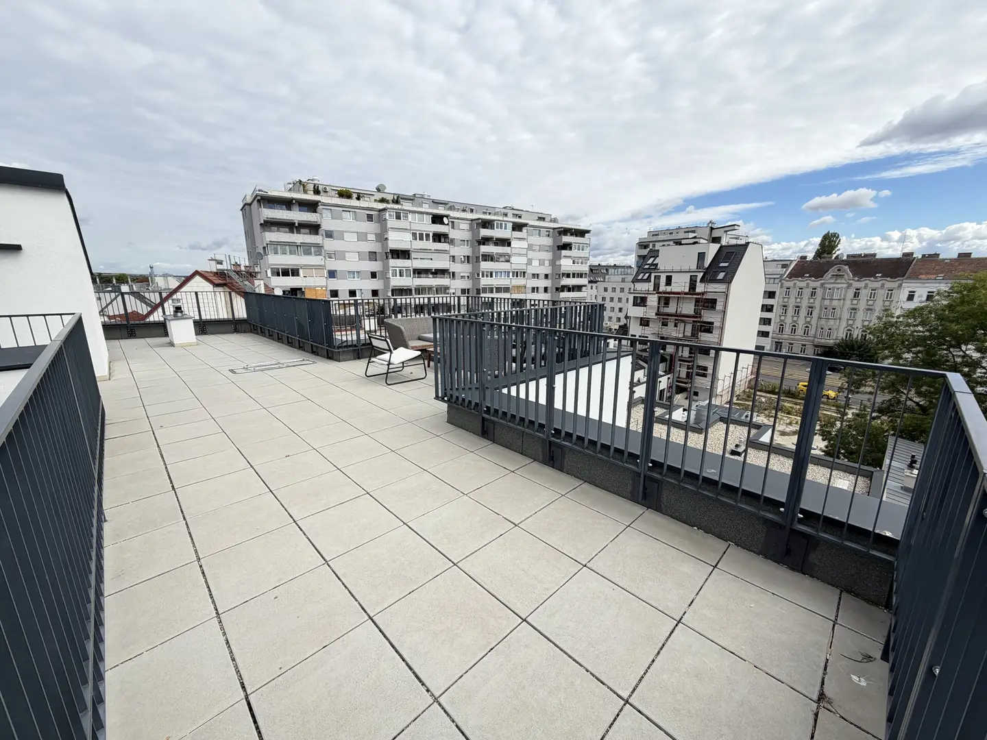 Fully furnished apartment with private outdoor space and oak flooring