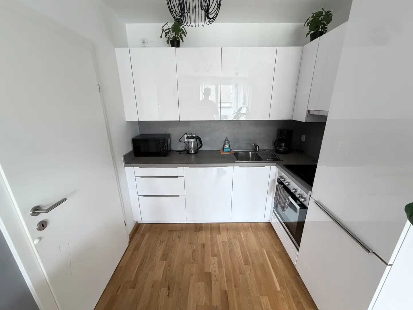 Furnished apartment with loggia and oak parquet