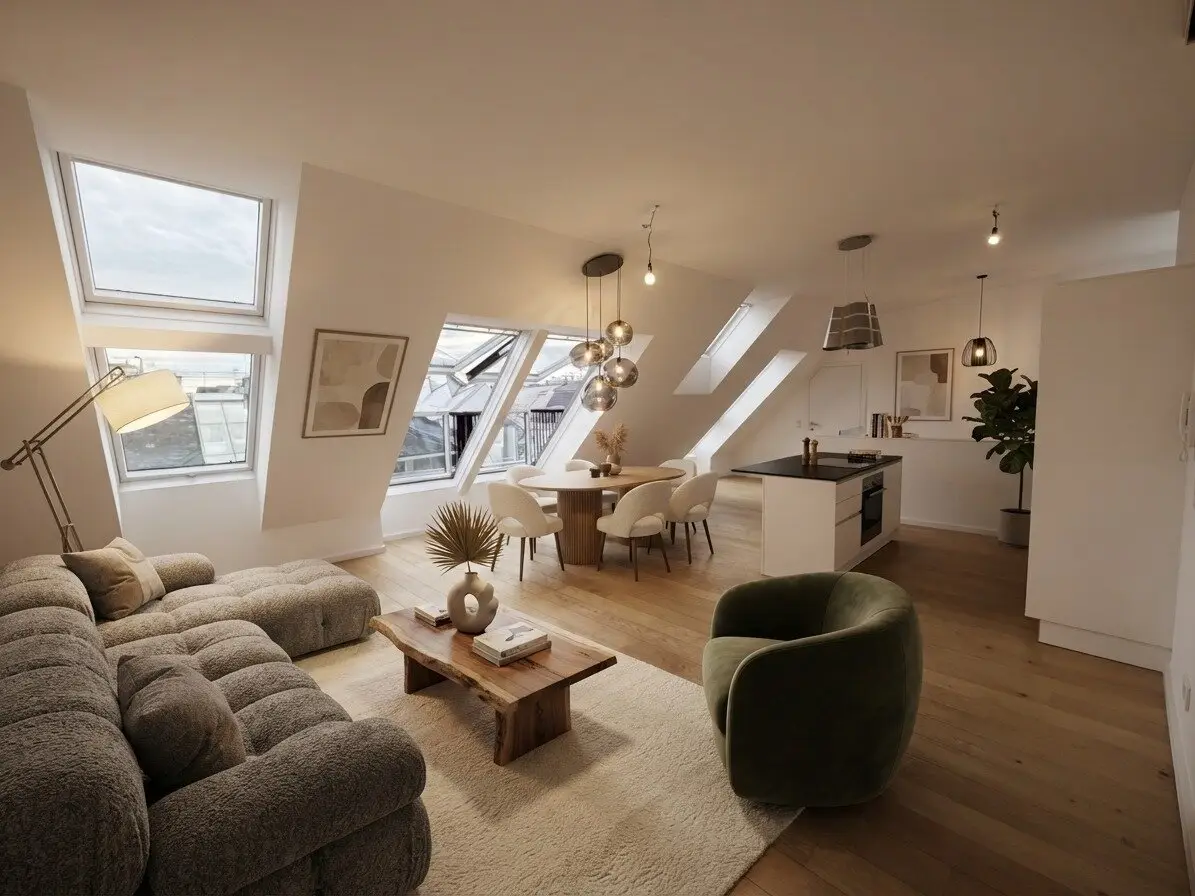 1010 Modern living above the rooftops of the Inner City Air-conditioned 5-room penthouse maisonette with spacious terrace, 3 bathrooms and 3 WCs