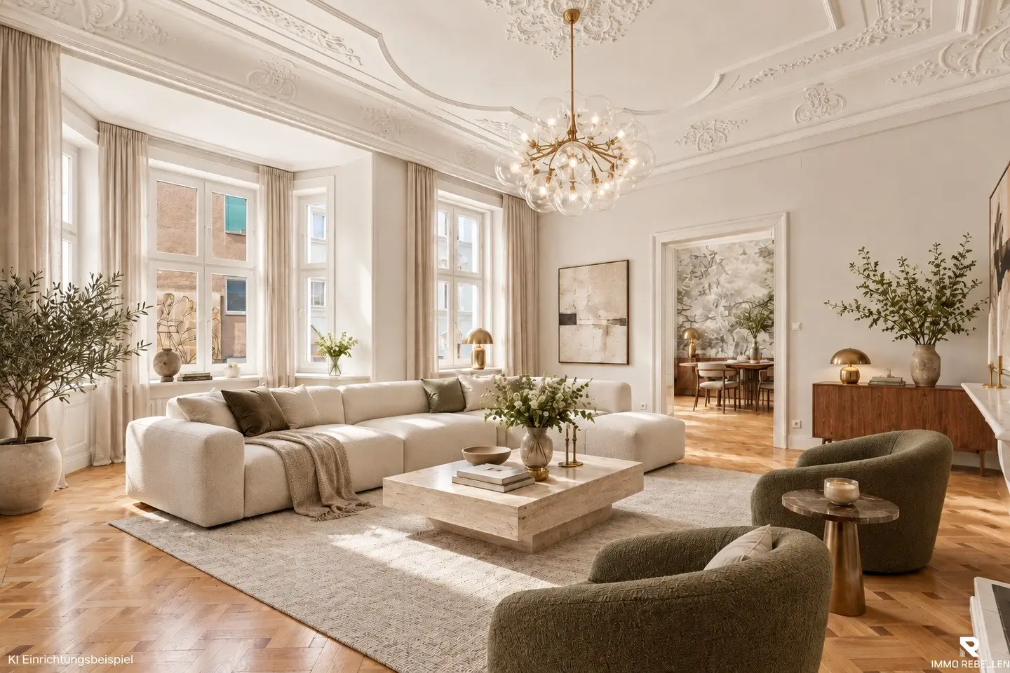 A Piece of Viennese History – Stately Bel étage with over 3,70 m ceiling height and magnificent stucco ceilings
