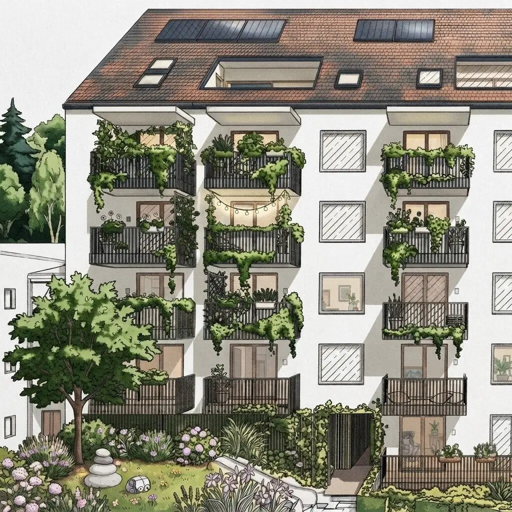 GRAZ - Gries: 31m² Zwei Zimmer-Wohnung + 3,5m² sonniger BALKON im 3.OG - Nähe Augarten, Fluss - Honorarfrei