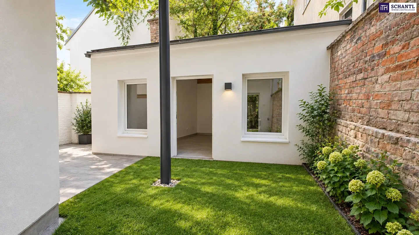Exklusive, neu sanierte Gartenwohnung mit eigenem Hofgebäude + moderner Luftwärmepumpe + rundum saniertes Altbauhaus