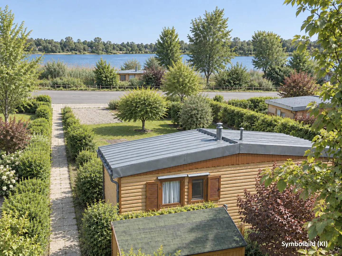 Seezugang und Mobilheim Ferienwohnung mit Parkplatz