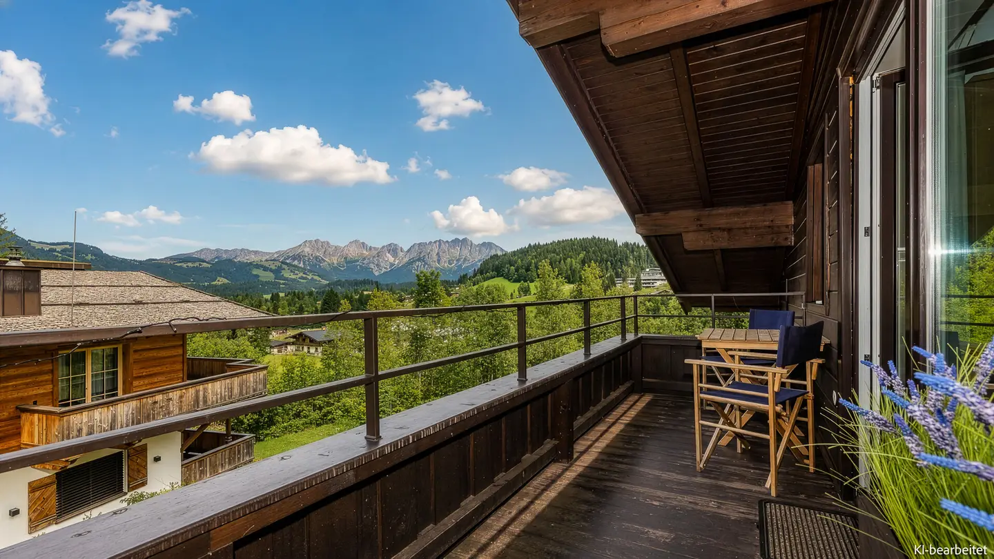 Ski in Ski out Dachgeschosswohnung mit Kaiserblick