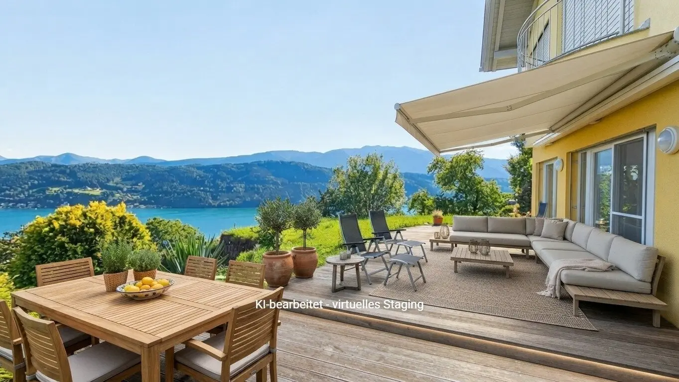 Postcard view of Lake Millstatt, exclusive 6-room villa in Millstatt.