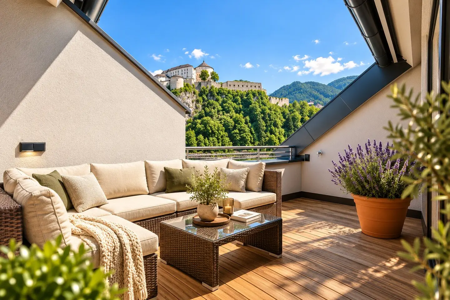 Living above the roofs of Kufstein – Exclusive maisonette penthouse with dreamlike fortress and Inn views