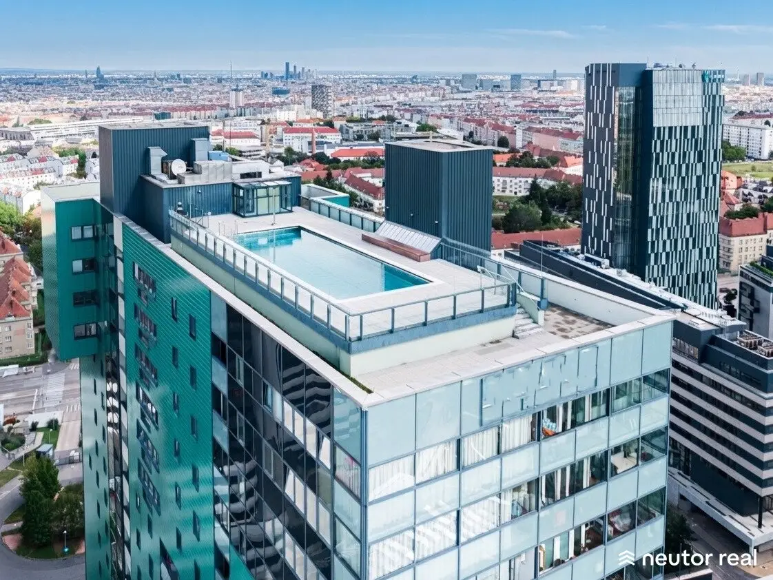 Exklusive Maisonette mit Panoramablick, Rooftop-Pool & Concierge am Wienerberg