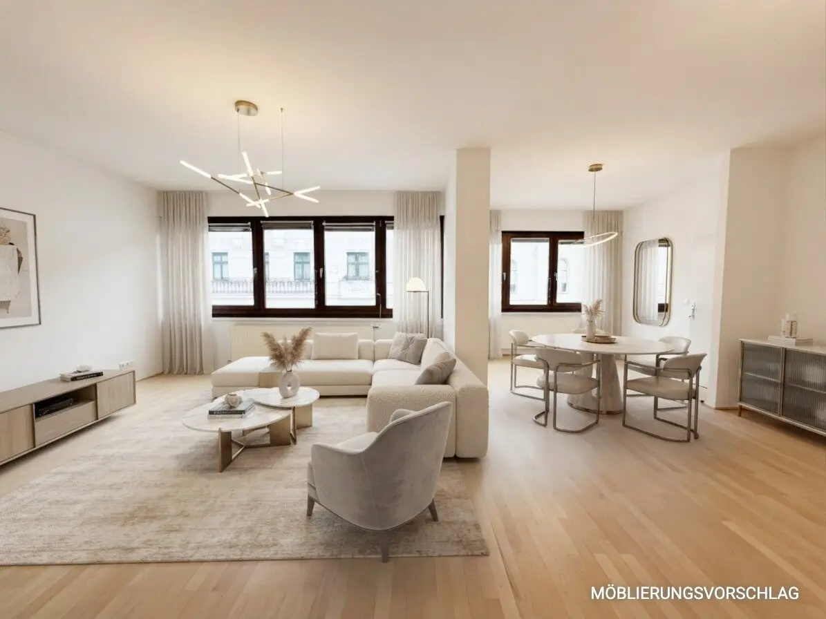 Embassy District: light‑flooded space marvel on the 5th floor with elevator – 142.68 m² with east‑west orientation
