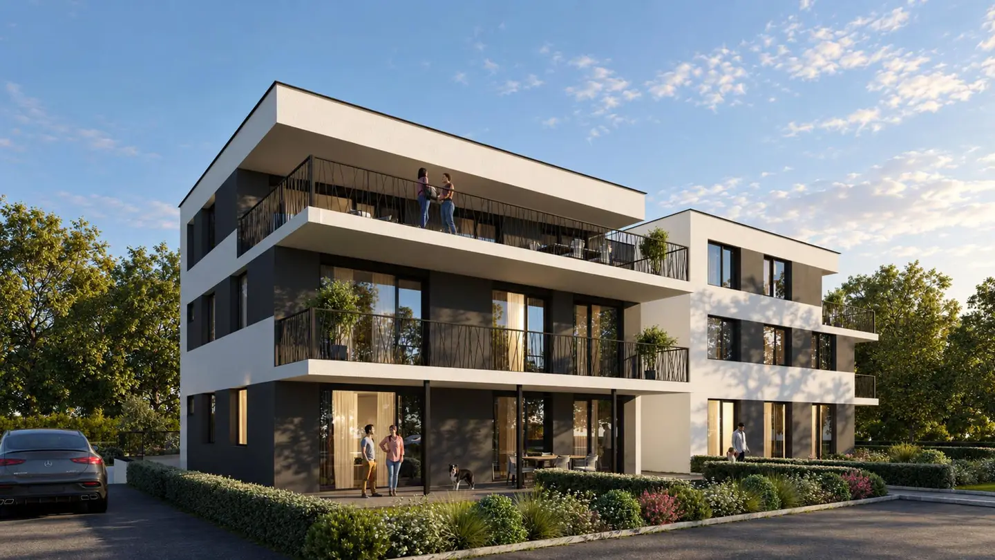 New build penthouse with large roof terrace