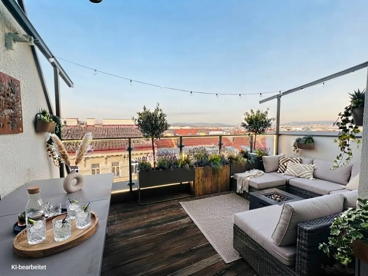 EXCLUSIVE PENTHOUSE APARTMENT, 2 rooms, approx. 82 m² GF | Roof terrace | High-quality fittings | Underfloor heating | Air conditioning | Garage