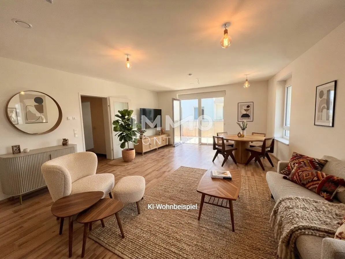 Charming 2-room apartment with balcony and loggia – compact and well laid out - first occupancy