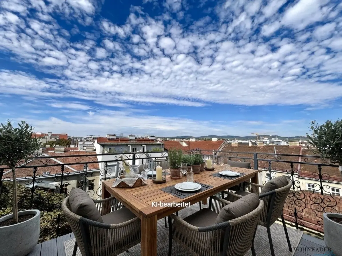 Exklusive 150-m²-Dachgeschosswohnung auf zwei Ebenen mit Terrassen und spektakulärem Stadtblick – Wien-Währing, 18. Bezirk