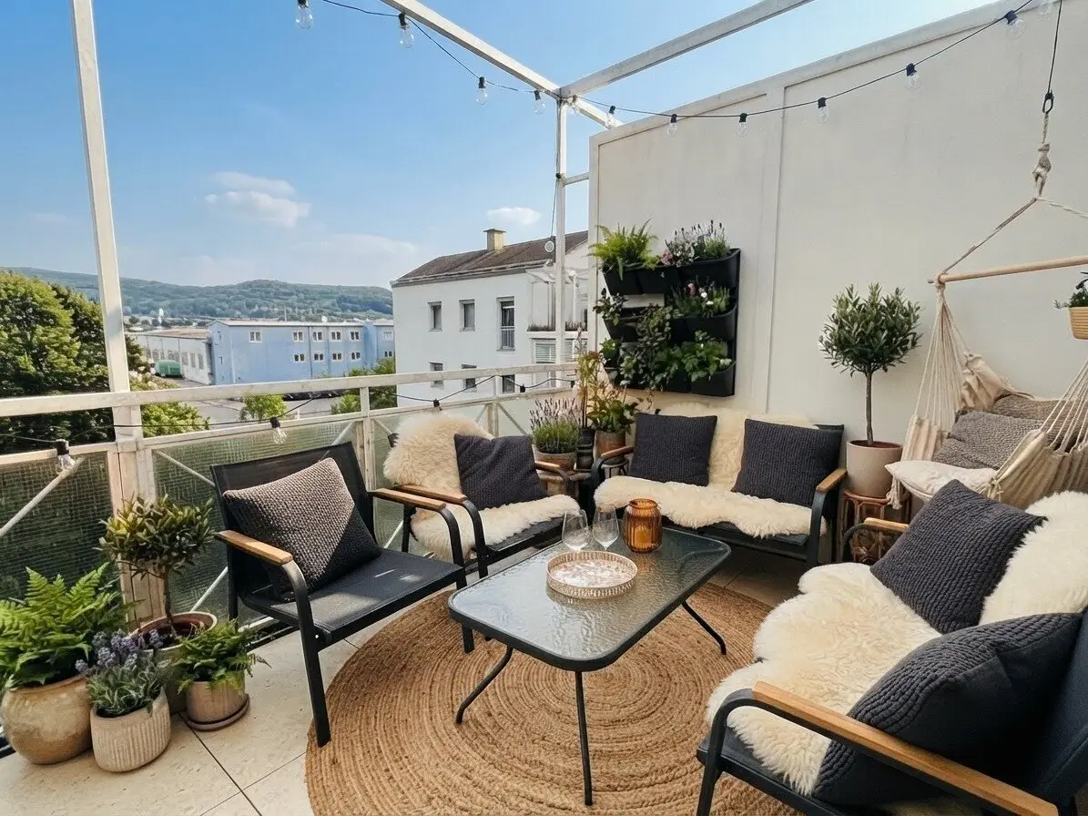 Moderne Wohnung mit sonnigem Balkon
