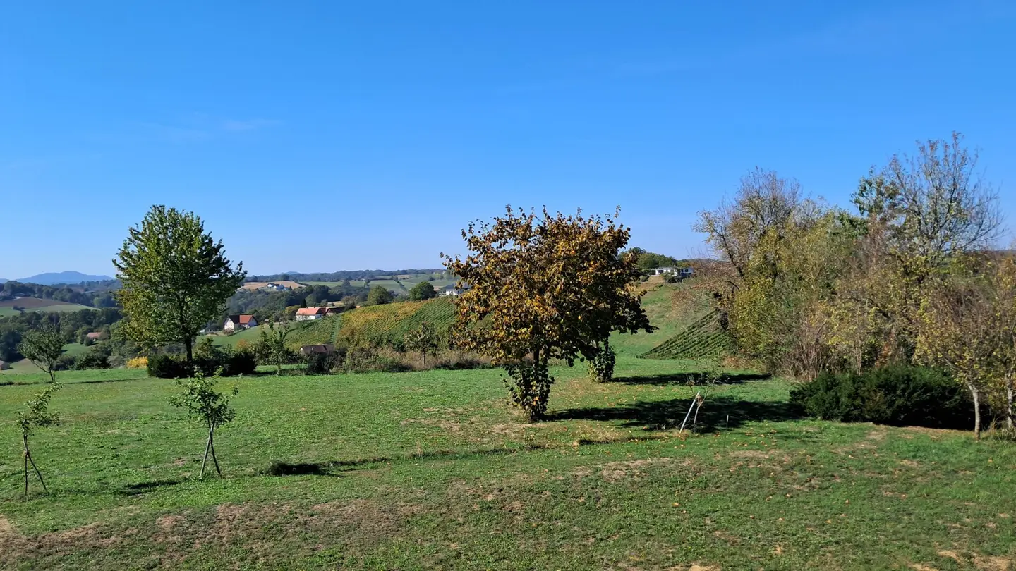 Aussicht vom Balkon in Richtung Riegersburg