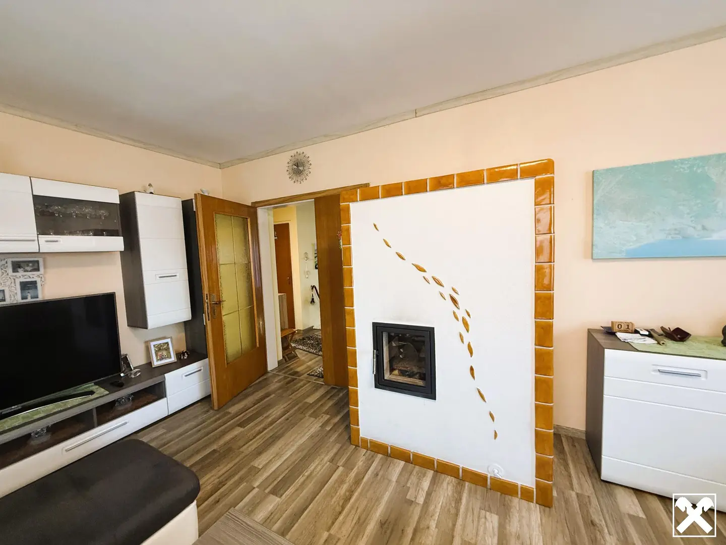Kamin im Wohnzimmer
