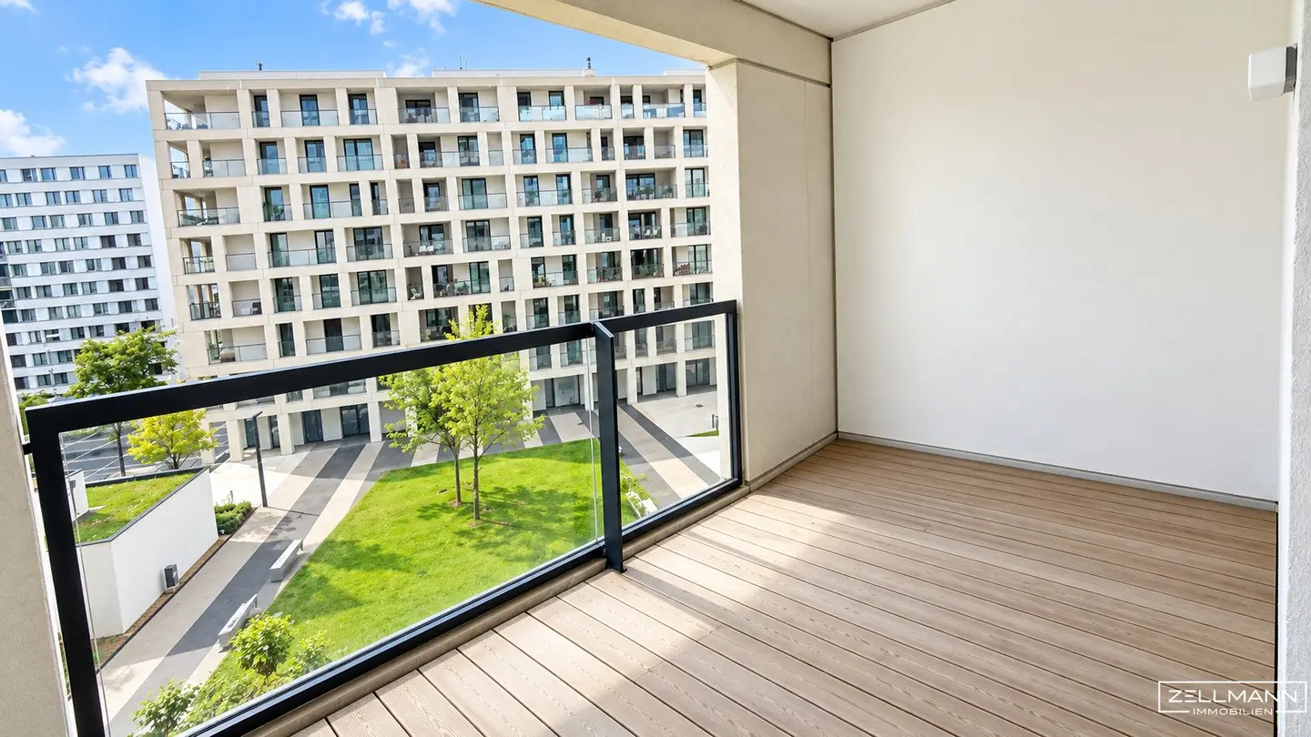 Urban lifestyle meets Danube proximity – stylish 2-room apartment with loggia, sauna and fitness | ZELLMANN IMMOBILIEN