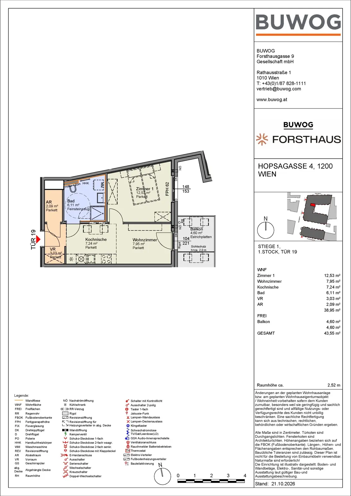Wohnung nahe Donaukanal mit Balkon und photovoltaik