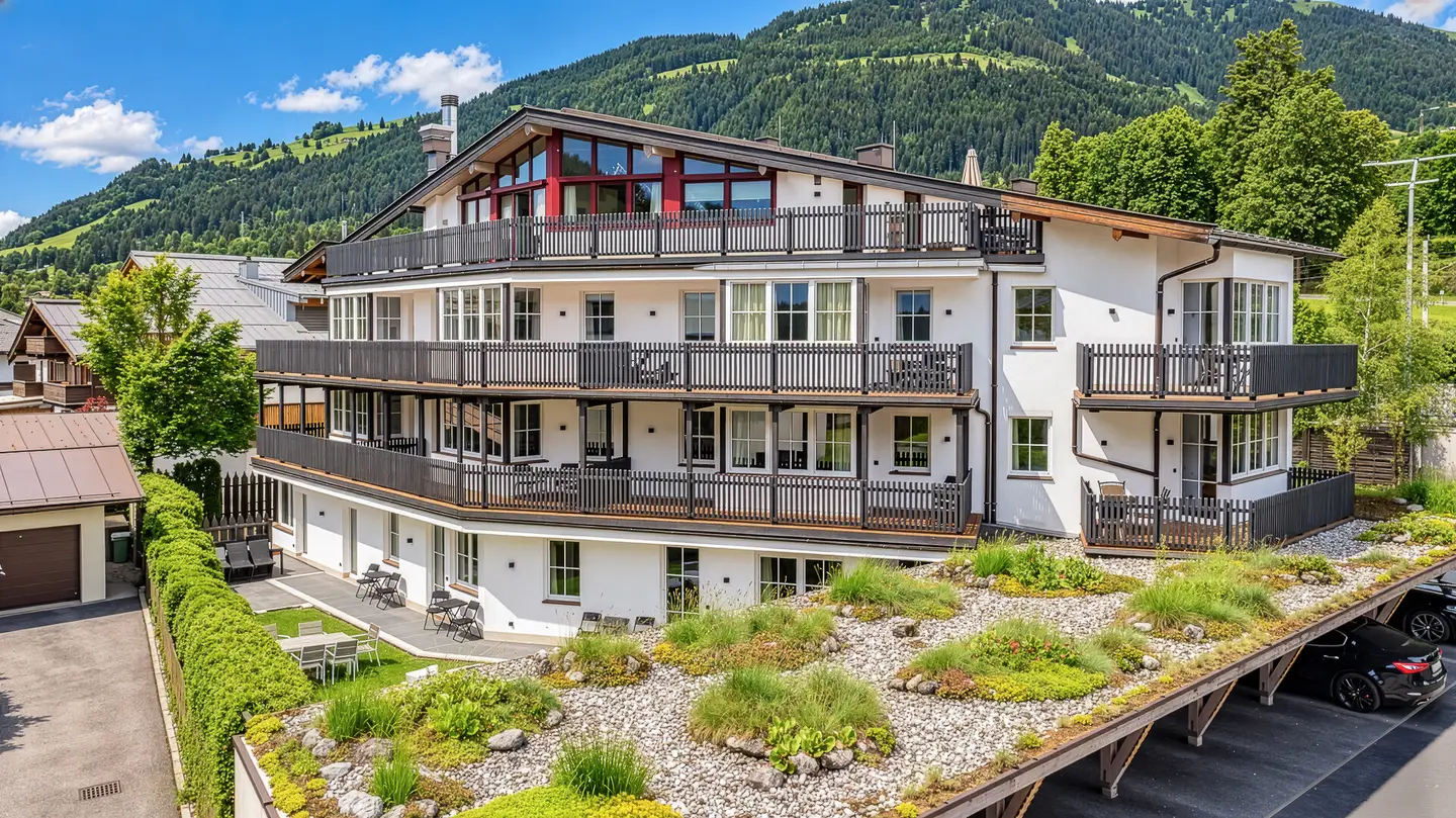 Wohnung mit Terrasse und Blick auf den Hahnenkamm