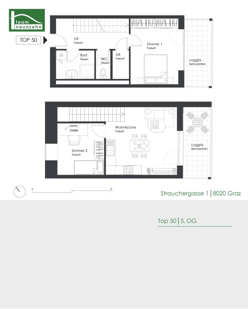 Apartment in Graz central location with two loggias