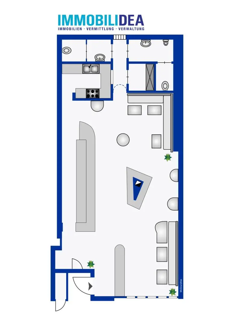 Etabliertes Nachtlokal Stadtzentrum barrierefreie Wohnung