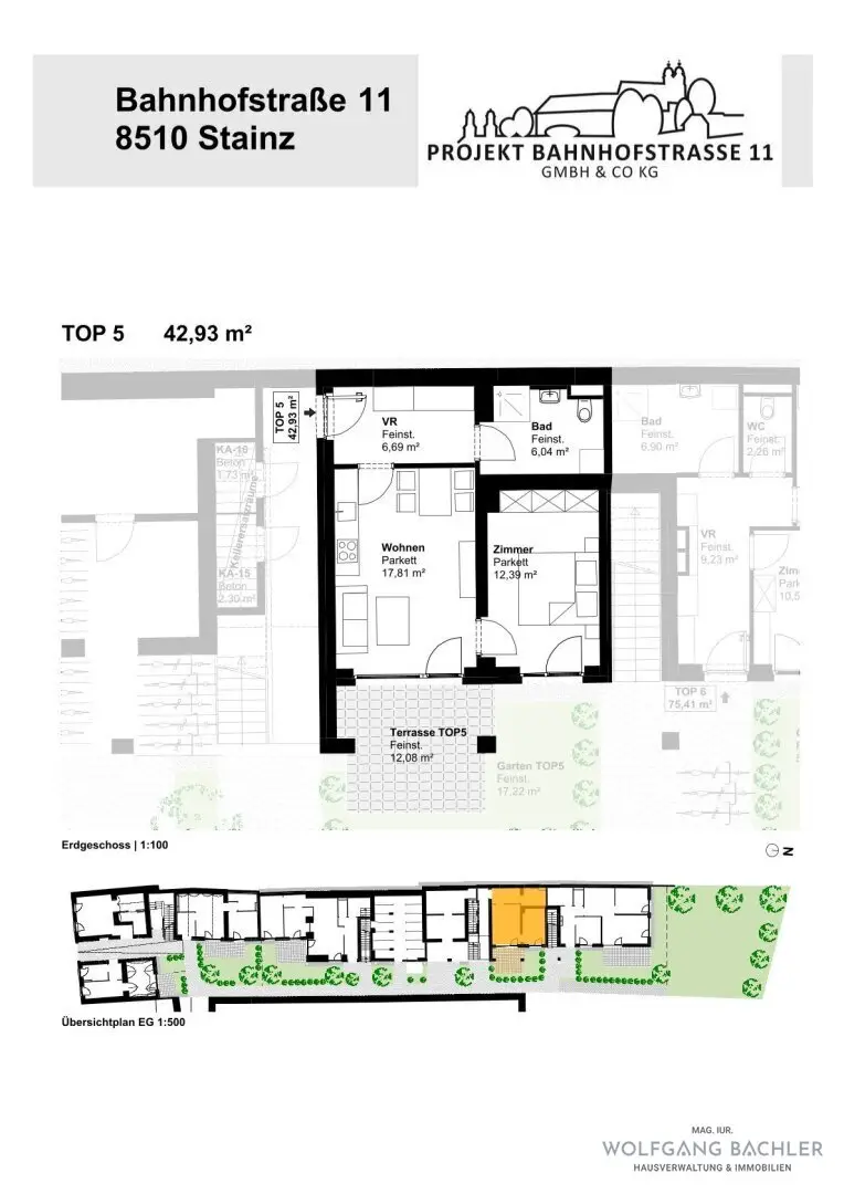 Geförderte Mietwohnung mit kleinem Garten und Terrasse