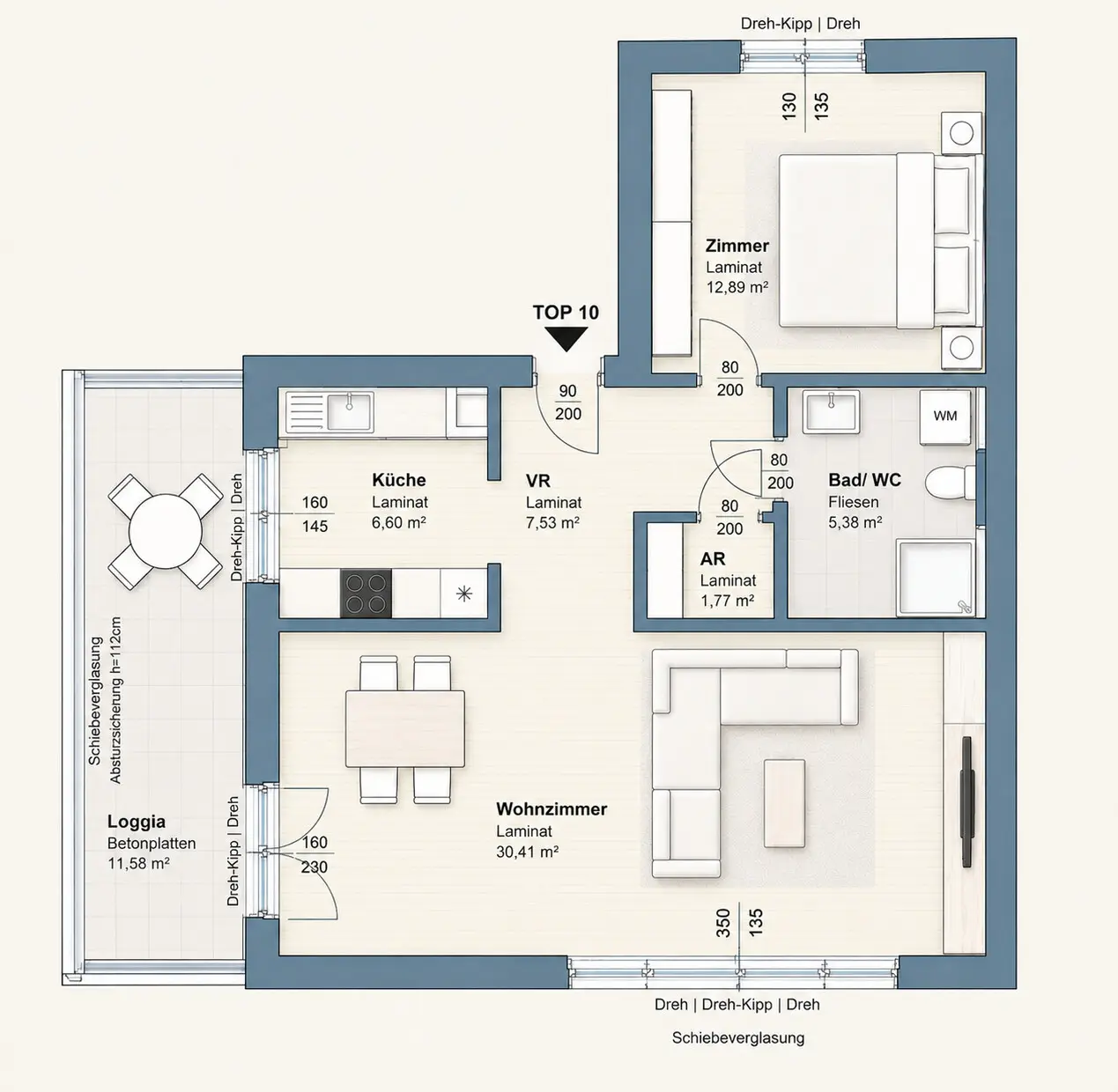Wohnung mit Balkon nahe Citypark