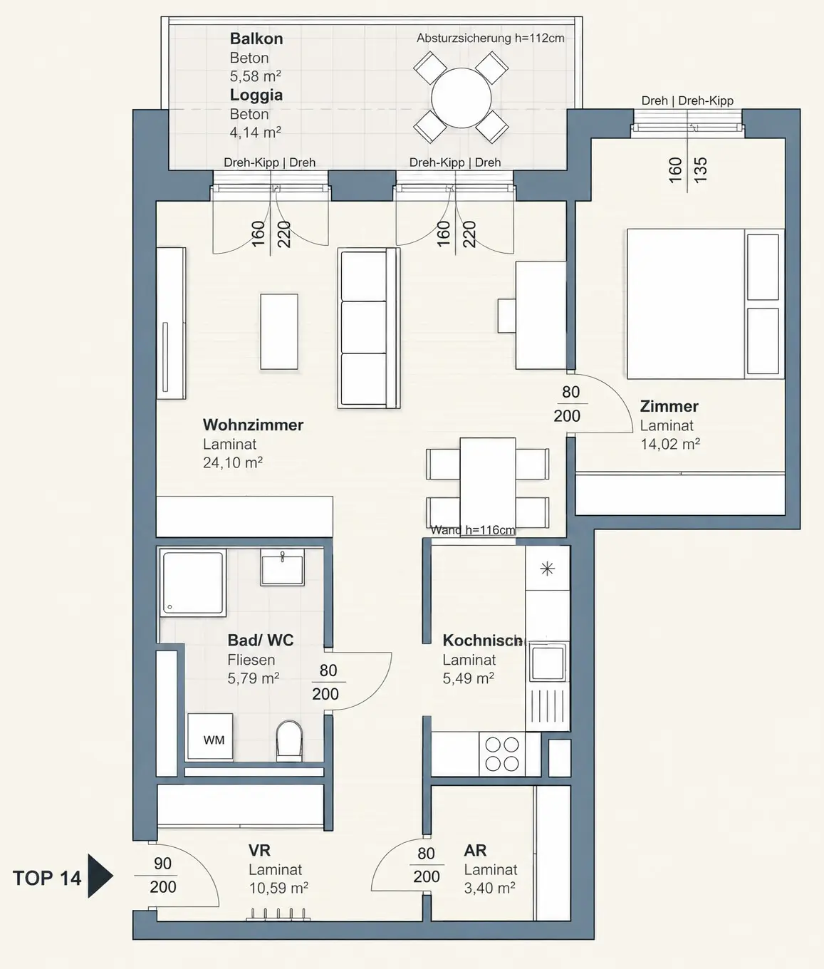 Gut angebundene Wohnung mit Loggia und Aufzug