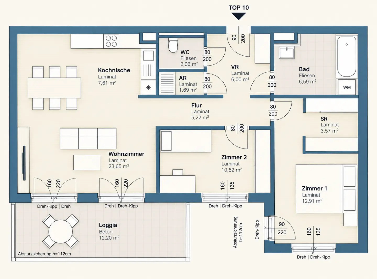 Helle Wohnung nahe Citypark mit neuer Küche