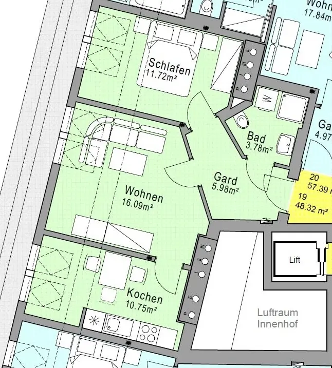 Dachgeschosswohnung mit Stadtblick nahe Griesplatz
