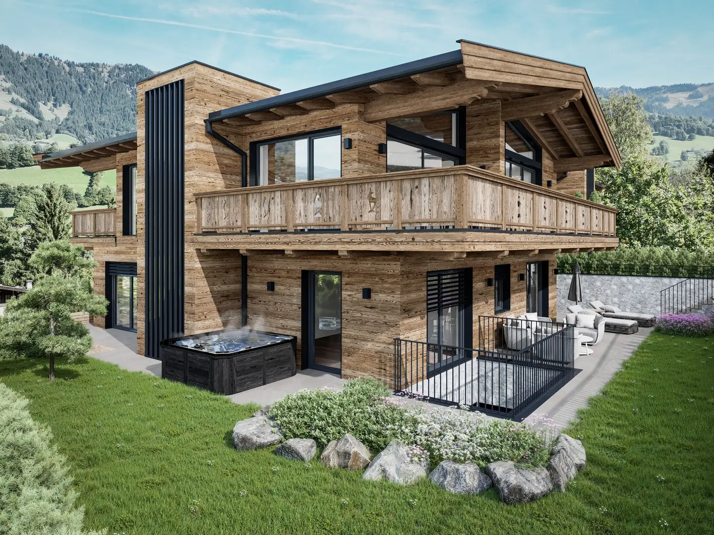 New build holiday apartment with mountain view in sunny quiet location