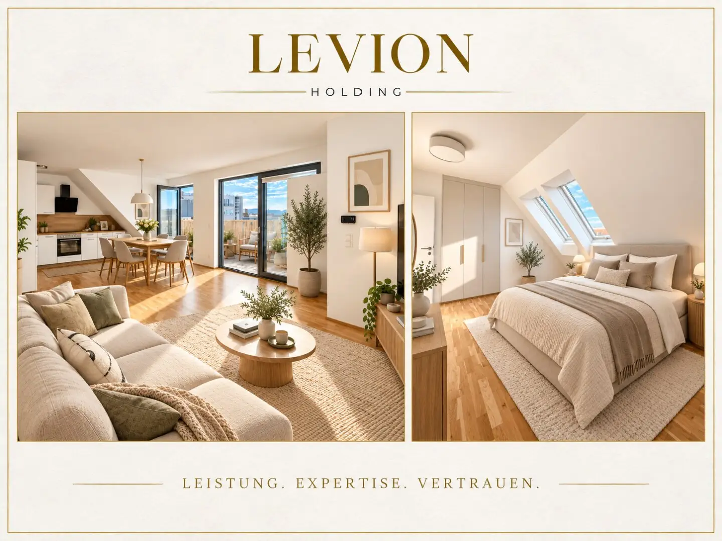 ***Lichtdurchflutete 2-Zimmer-Dachgeschosswohnung mit 26 m² Terrasse und Weitblick - nahe Augarten***