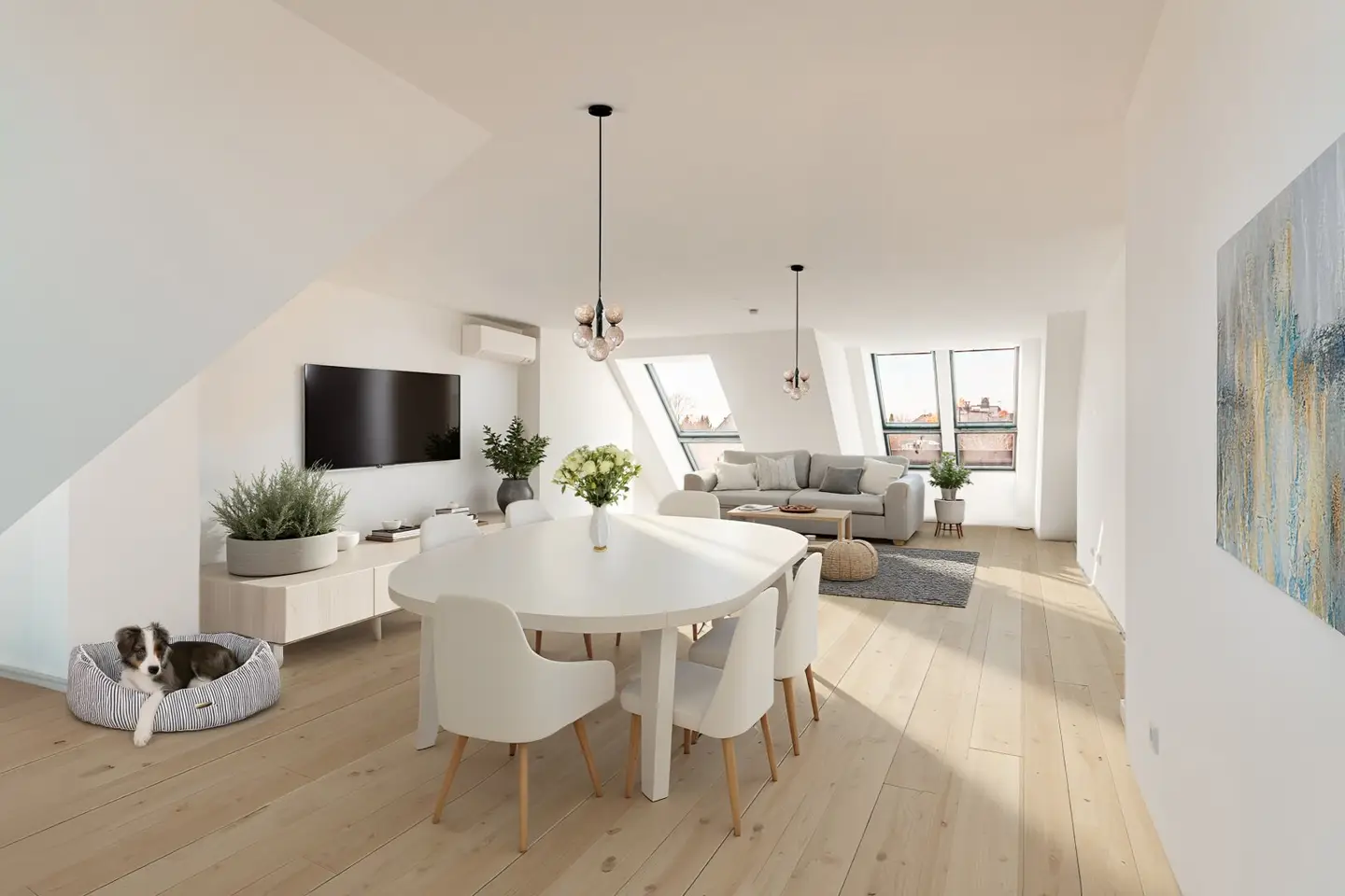 Wohnbereich - Rendering Architekt