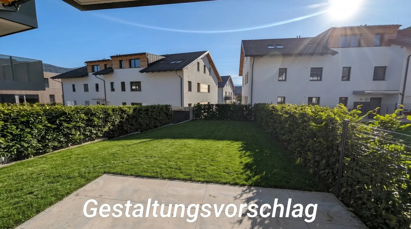 Bezugsfertig - ansprechende 3 Zimmer Erstbezugs-Gartenwohnung im Ortszentrum Hallwang!