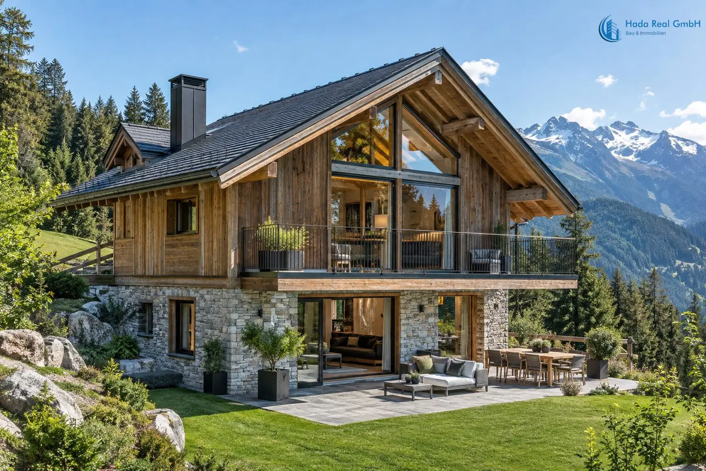 Bergzeit – Chalet mit Naturholz und Alpenblick